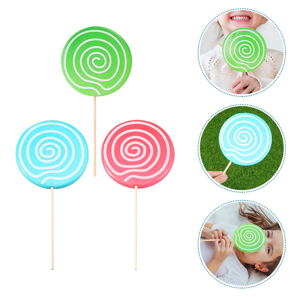 

3 Pcs Photo Studio Props Candies Simulation Lollipop Model Fake Creative Decorate