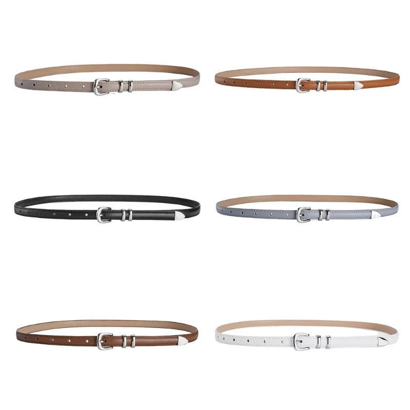 

Adult Thin Waist Belt with Adjustable Pin Buckle Universal Waistband PU Waist Belts for Women Coat Shirt Jeans Belt