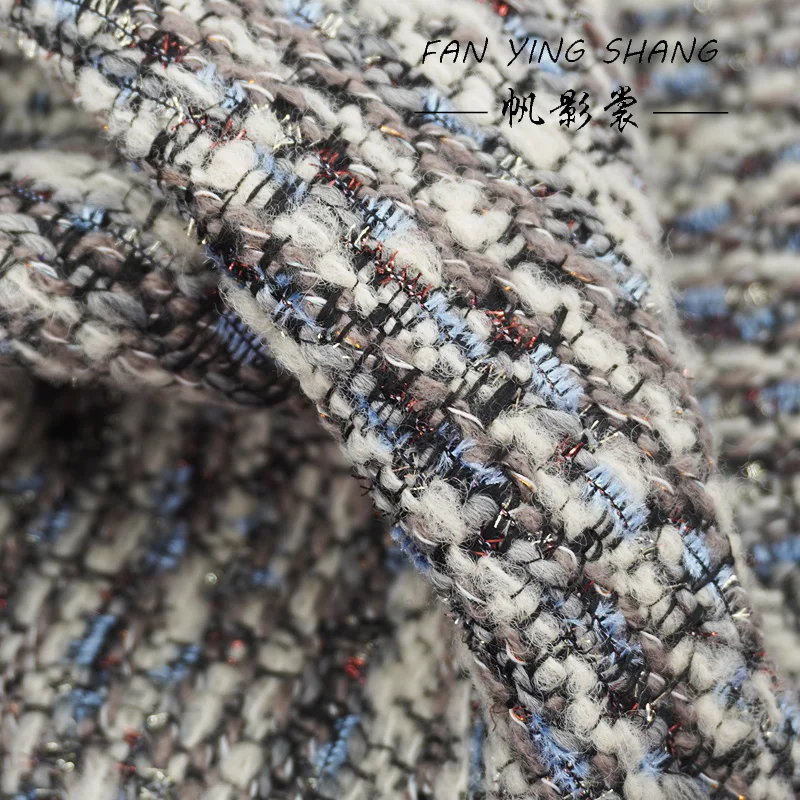 2025 Fashion Grayish Blue Whisper Wool Tweed Fabric For Coat Telas Costura Tissus Couture Ñ‚ÐºÐ°Ð½ÑŒ Sewing Stoffe Tecido Cloth