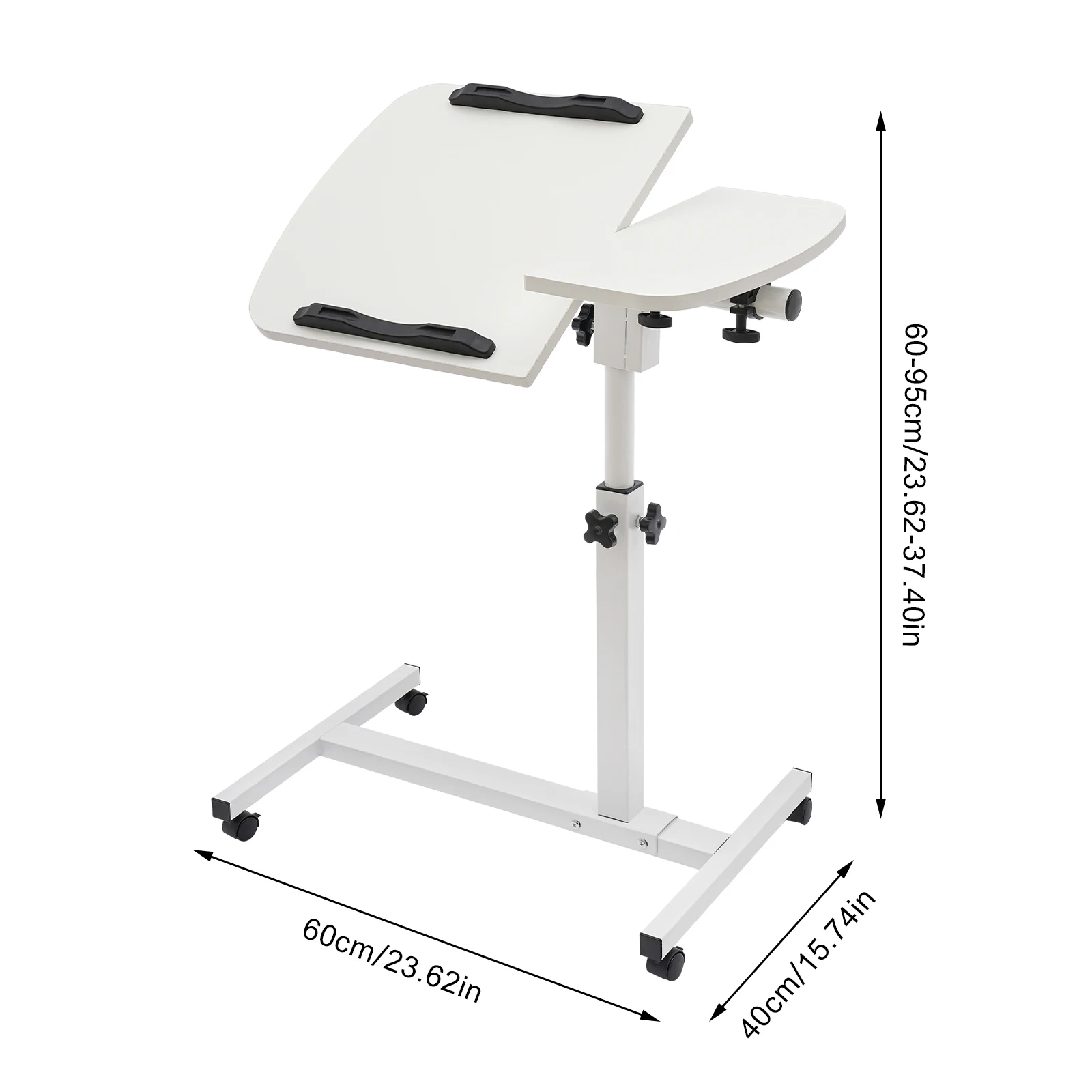 Rolling laptop sofa table, bed food tray table stand, height and angle adjustable, podium table, computer table 4