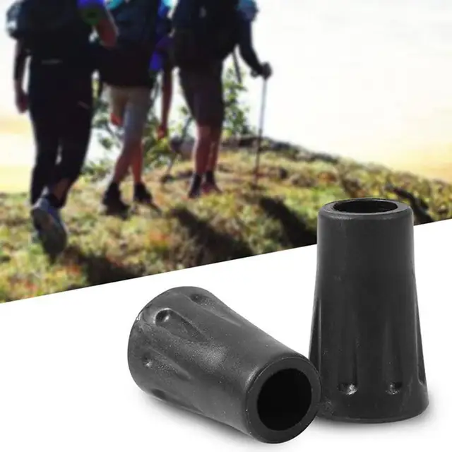 12mm X39mm Rubber Antiskid Walking Stick Crutch Cane Bottom Pads Cane Cover Protector Climbing Hiking Trekking Pole Tip Black