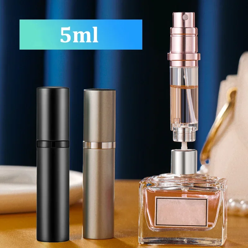 

Portable 5ml Mini Refillable Spray Atomizer Bottle Bottom Filling Perfume Jar Scent Pump Empty Cosmetic Containers for Travel