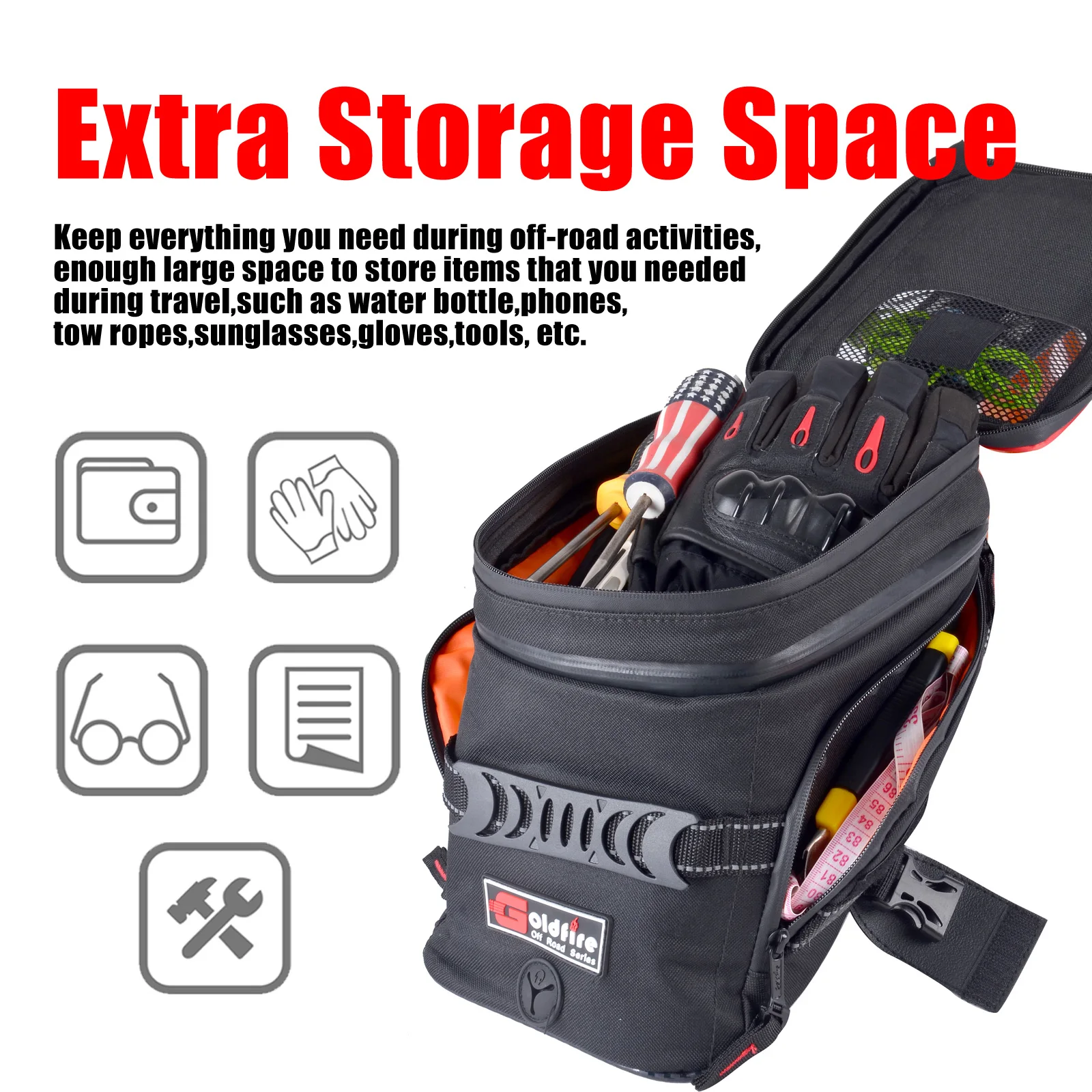 범용 오토바이 탱크 가방, 가스 오일 연료 탱크 새들백, 퀵릴리즈 스트랩 마운트 백, 강한 반사 스트랩, 신제품