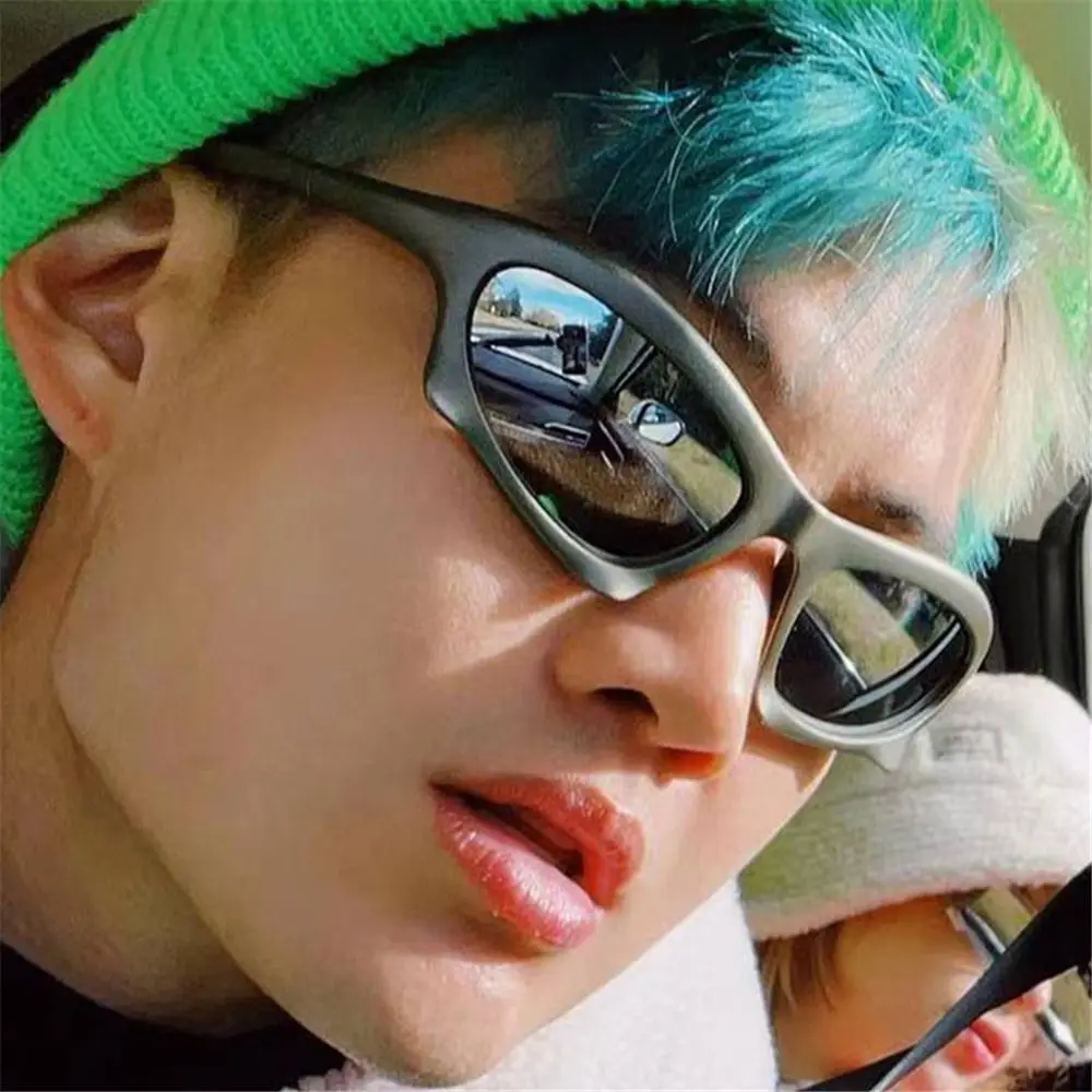 Steampunk Sunglasses Y2K Cycling Sports Women Punk Goggle Brand Designer Sun Glasses Men Silver Mirror Shades Fashion Eyewear polarized sunglasses vintage sunglasses cyberpunk sunglasses