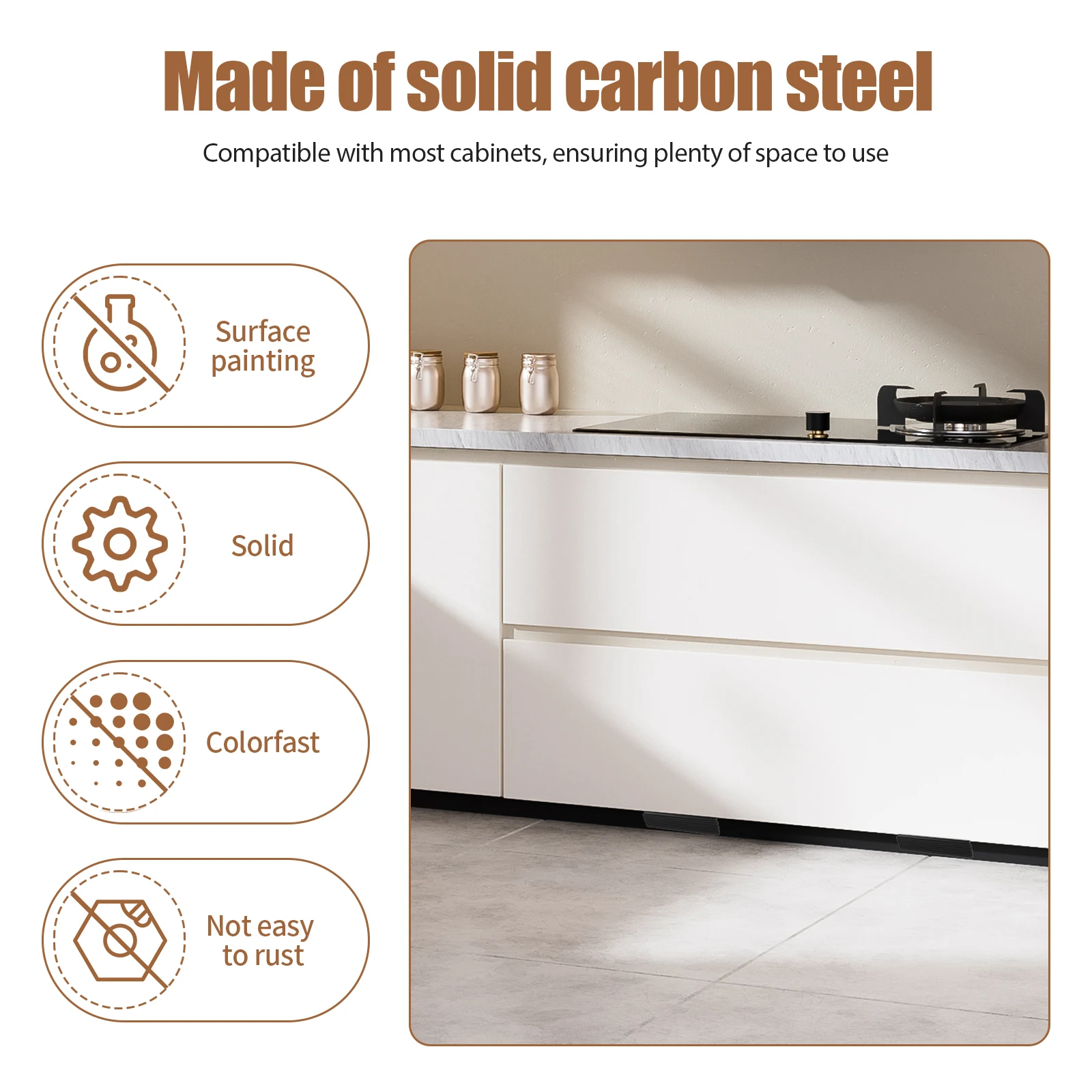 Cabinet Foot Pull Carbon Steel Trash Cabinet Foot Pull Hands Free Drawer Smooth Door