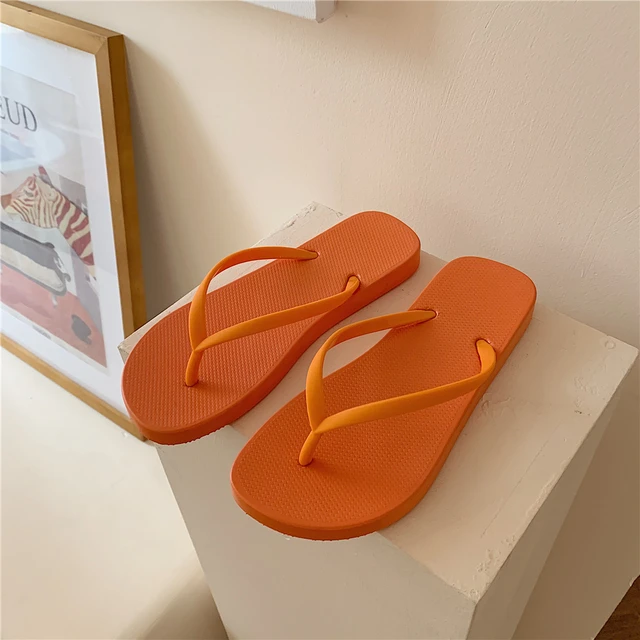 2022 Summer Simple Flip Flops Sandals For Women Candy Color Beach Slippers  Girls Anti Slip Sandals Steetwear Shoes - Women's Slippers - AliExpress