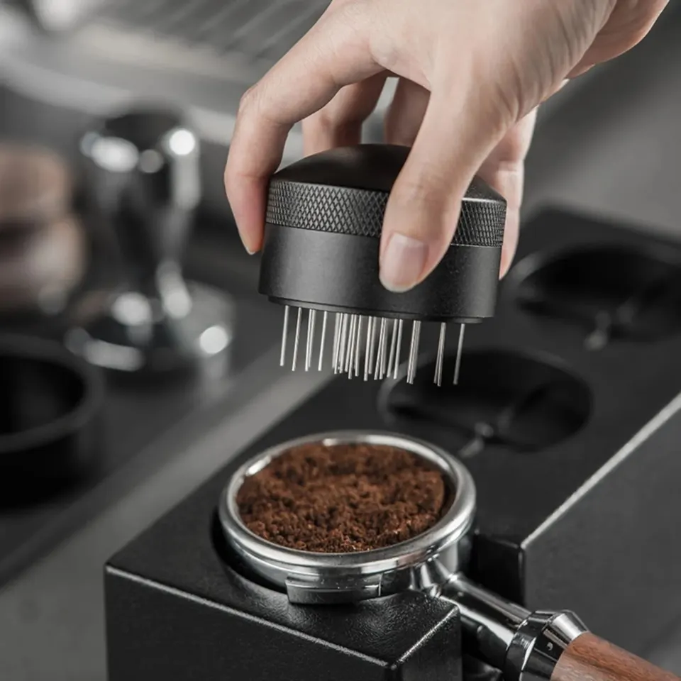 Set Strumenti Distribuzione Tamper Espresso Agitatore Caffè - Italy