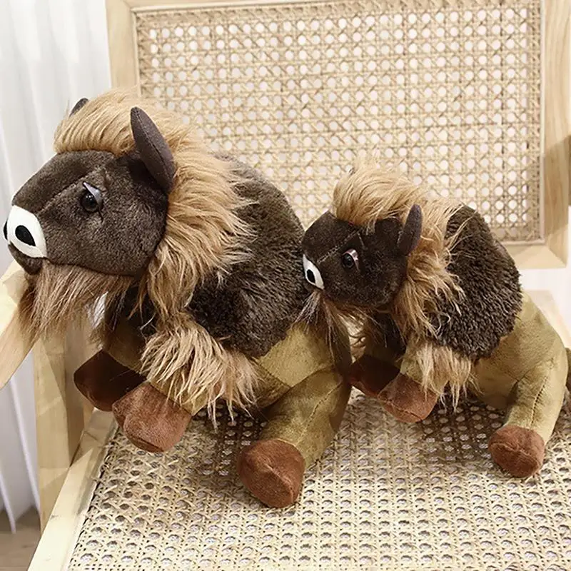 

Highland корова плюшевая игрушка шотландская горная корова мягкие животные реалистичные мягкие коричневые скота плюшевые игрушки 25 см/35 см подарок