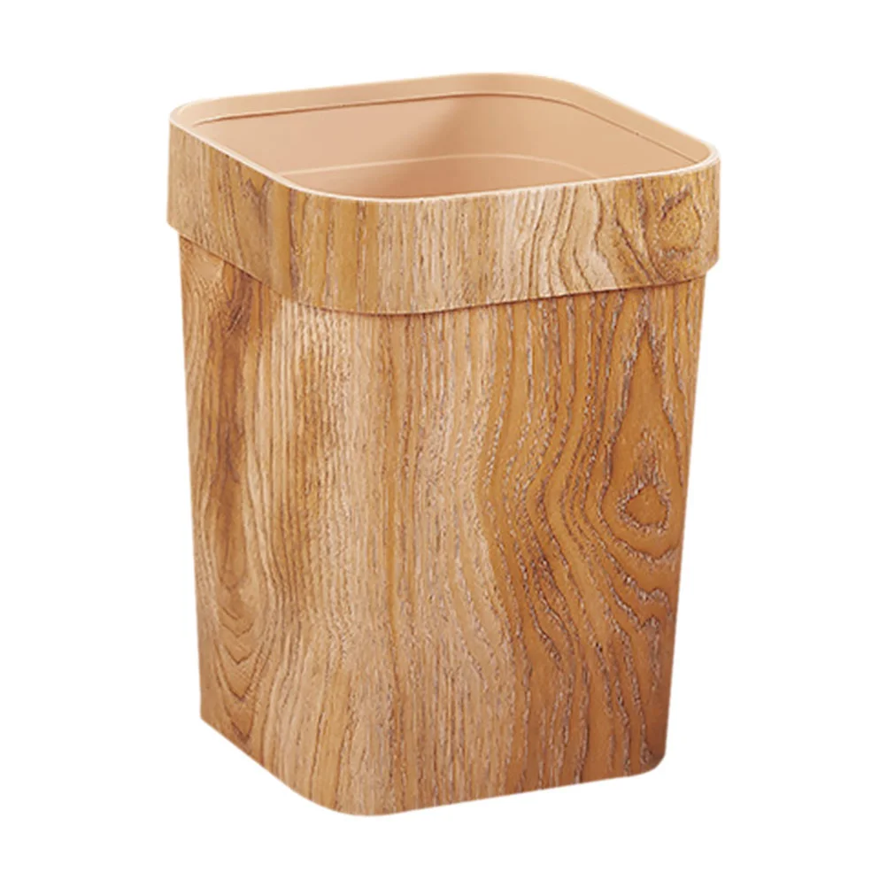 

Imitation Wood Grain Trash Can Bathroom Paper Vintage Cans Nordic Style Waste Garbage