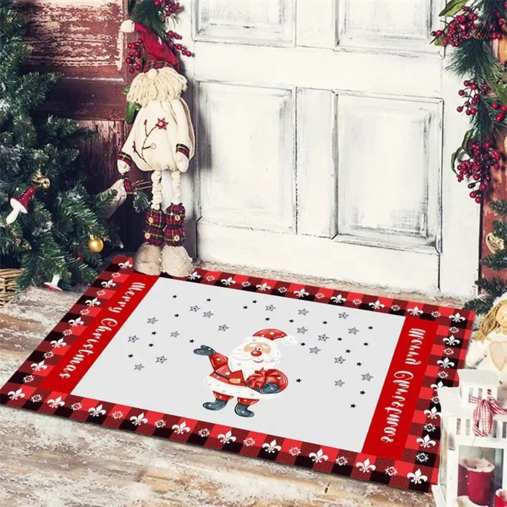 Christmas Floor Mat Entrance Doormat Bedroom Bath Toilet Anti Slip Carpet Merry Christmas Decoration for Home New Year Gift