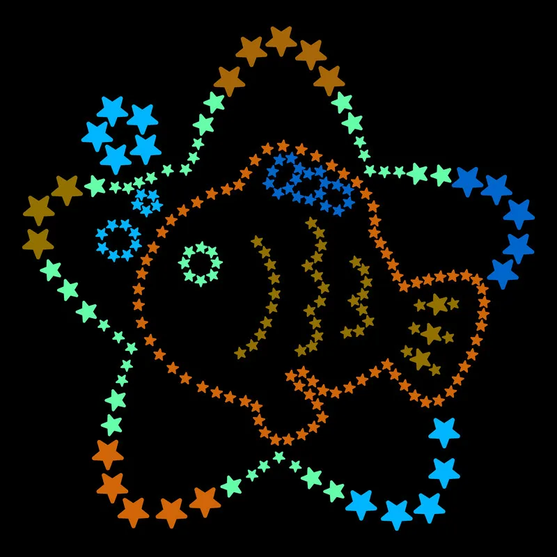 Glow in the Dark Stars Stickers for Kids Room Wall Ceiling Decor Scrapbook Telephone Switch Button Phone Car Star Sticker 100pcs