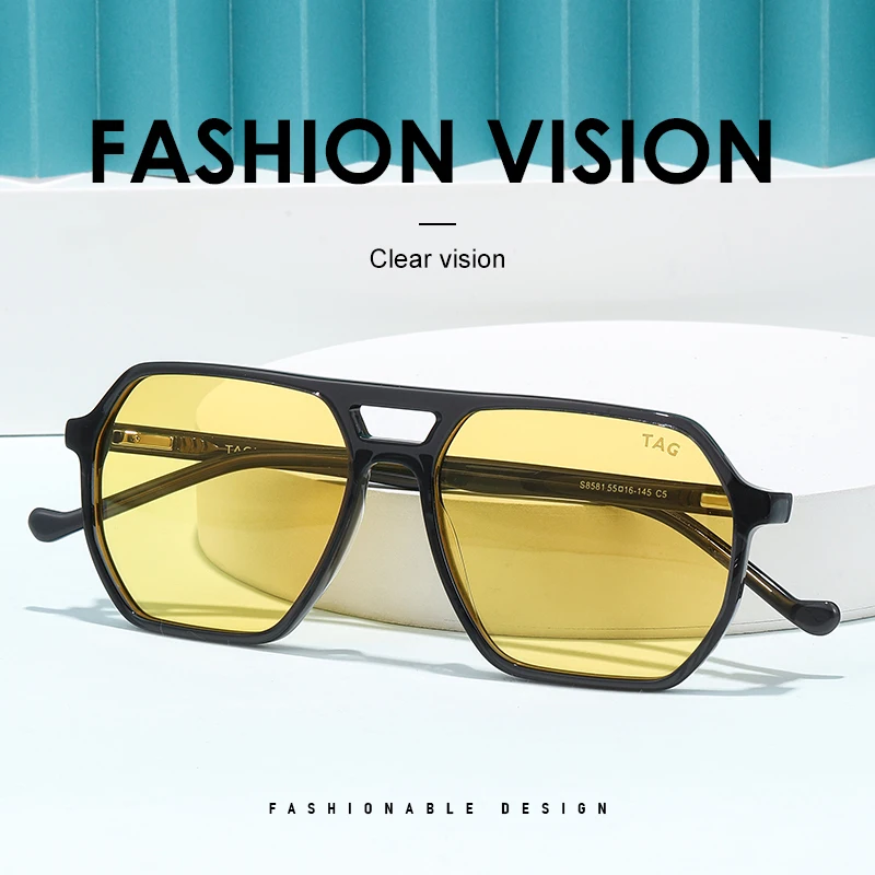 TAGHezekiah Vintage Acetat Polarisierte Sonnenbrille Herren Mode Retro Designer S8581 Sonnenbrille Damen Luxusmarke 2025 Sonnenbrille – Detail 1