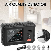 

Air Quality Monitor Carbon Dioxide Sensor TVOC HCHO Detector Digital Temperature Humidity Sensor Real Time Data Air Gas Tester