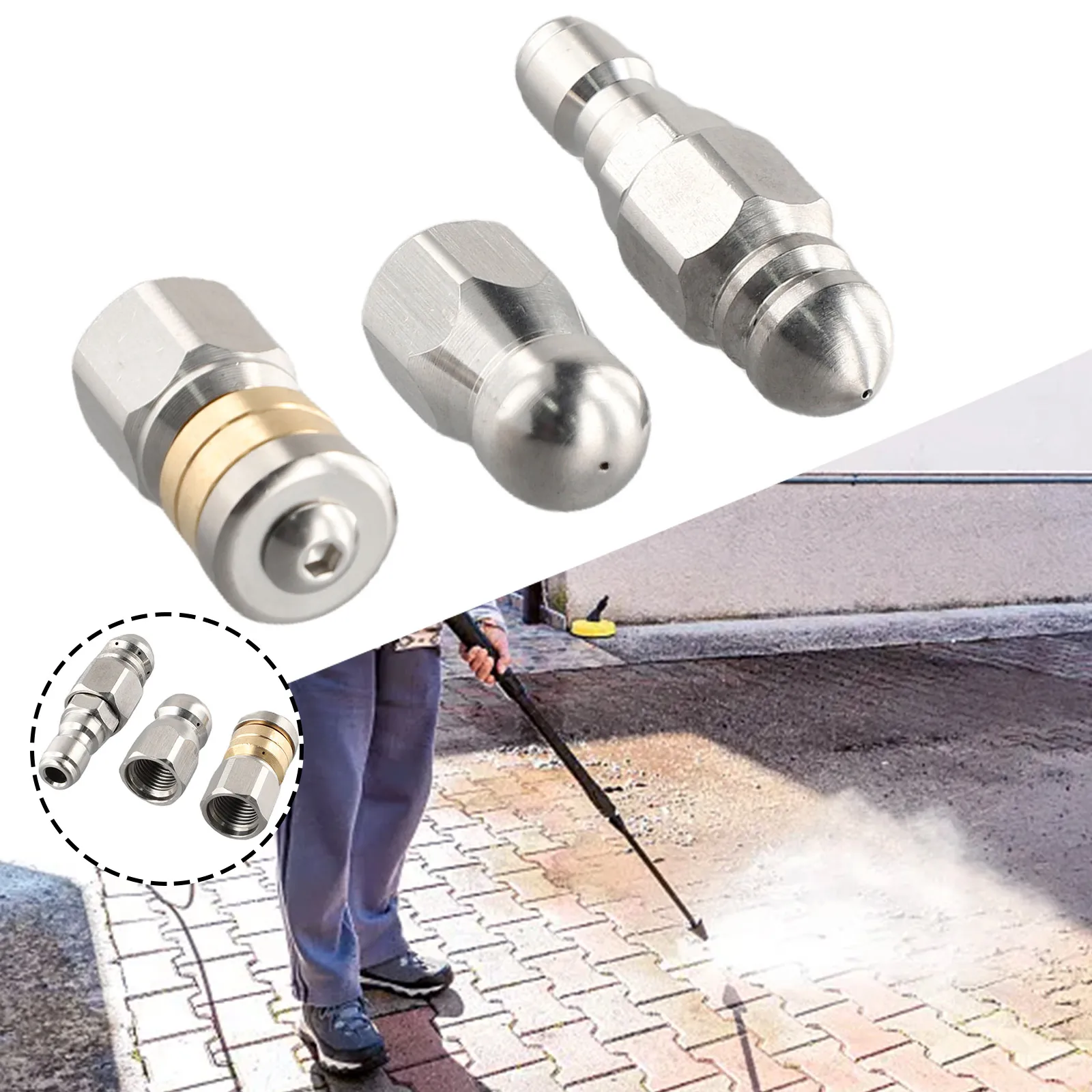 

3 шт., насадки для мойки из нержавеющей стали, 1/4 в