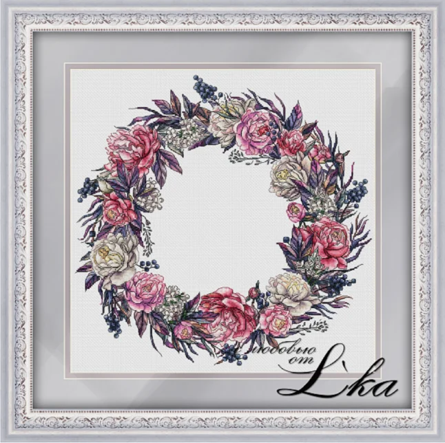 

Наборы для вышивки крестиком 11CT/14CT, набор для рукоделия, холст, хлопок, 23-Красивая гирлянда пионов 47-46