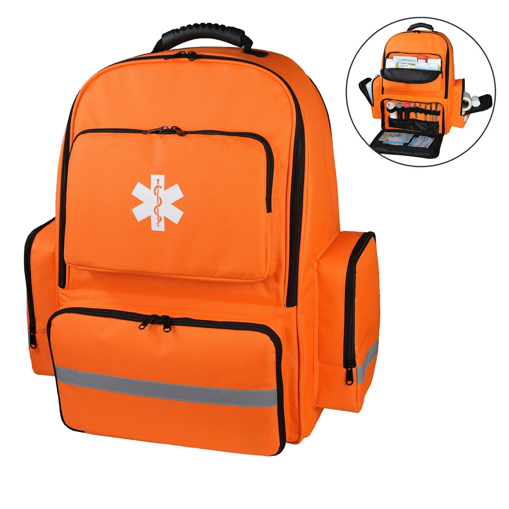 

Outdoor Large Capacity First-aid Packet Oxford Shoulder Bag Multifunctional Emergency Survival Backpack with Portable Handle