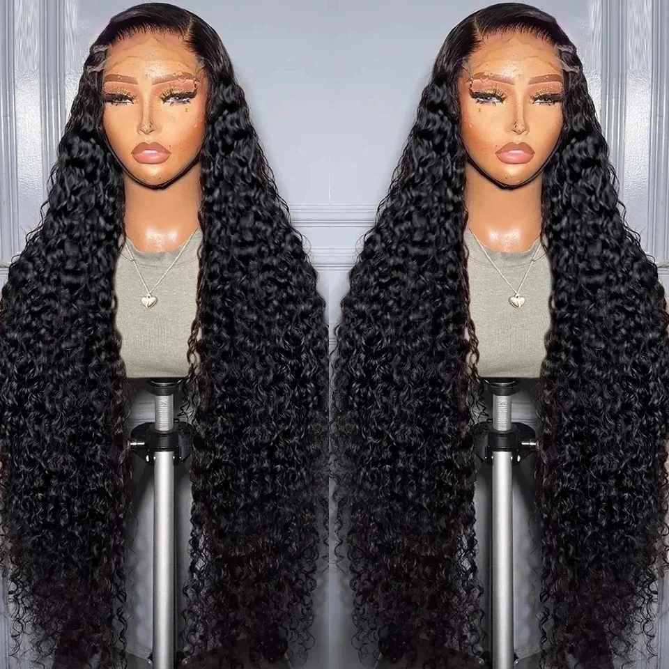 Human hair wig 250% Deep Wave 13x6 HD Lace Frontal Brazilian Curly For Women Pre Plucked 34 Inch