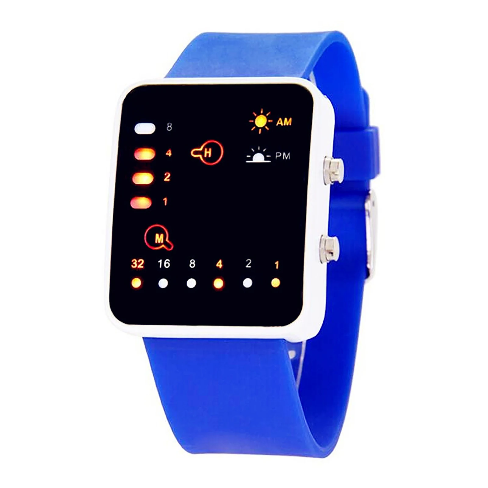 Binary Led Watches Men Watches Fashion Dot Led Digital Electronic Fashion Sports Silicone Couple