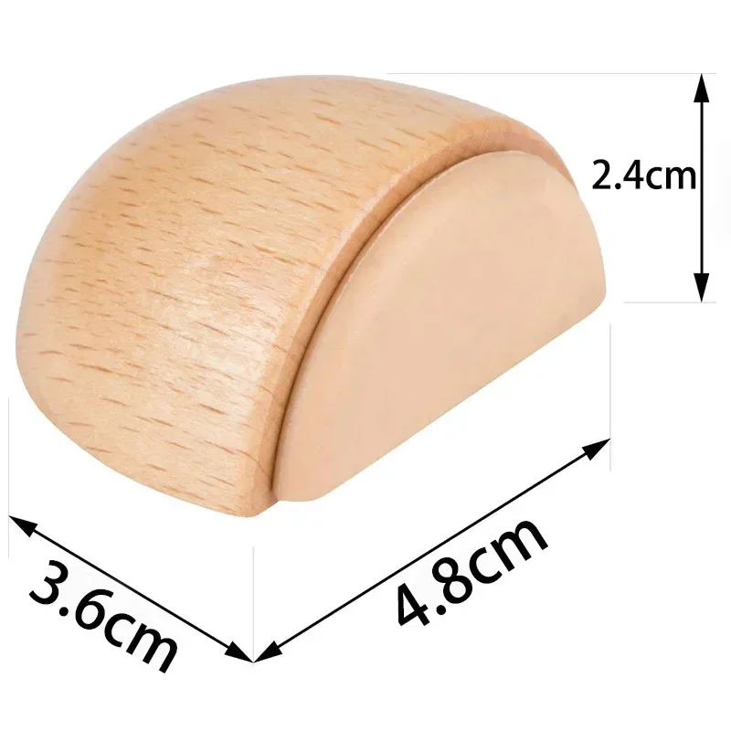 Round Wooden Door Stopper Self Adhesive Anti-collision Door Rear Stop Home Wall Floor Furniture Protection Mute Silent Block