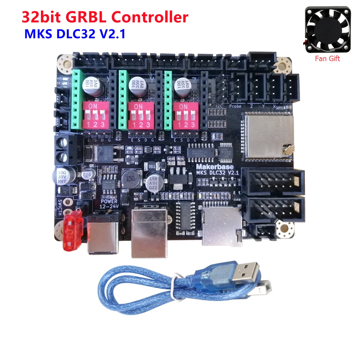 MKS DLC32 offline controller 32bits ESP32 control card TS35-R V2.0 LCD CNC 3020 MAX upgrade parts for desktop engraving machine synchronous timing belt 3D Printer Parts & Accessories