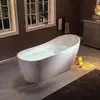 67" Acrylic Soaking Bathtub with Matte Black Drain Non-Slip Luxury Design Durable Reinforced Material Easy to Clean 66 Gallon 4