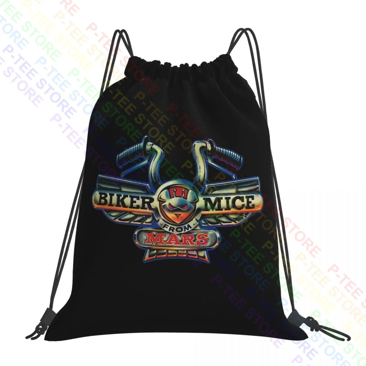 Cartoon Biker Mouse Da Mars V1 Rimfire Serial Tv Logo Borse Con Coulisse Borsa Da Palestra Vintage Art Print