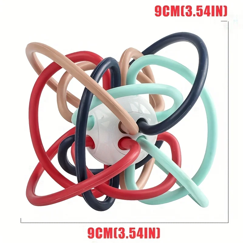Baby Grasping Ball Toy Baby hand grasping ball baby Manhattan ball teeth glue rattle hand holding soft glue used to grasp and bite training puzzle