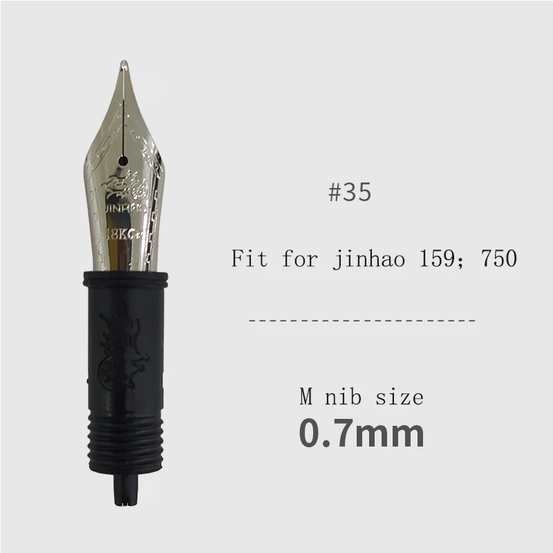 Set of 3 Jinhao 100 Fountain Pen Nibs with Black Section Feed ( F and M) Gold/Silver Trim-Compatible with Jinhao 159,750,450, 82 5