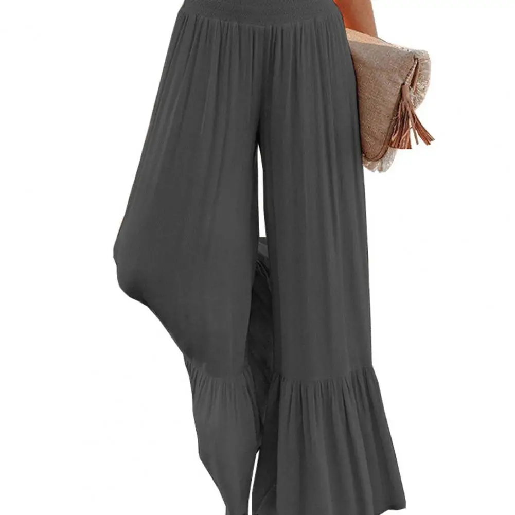 

Women Loose Fit Trousers Flattering Plus Size Wide Leg Pants for Women High Waist Draped Ruffle Cuffs Yoga Trousers Spring
