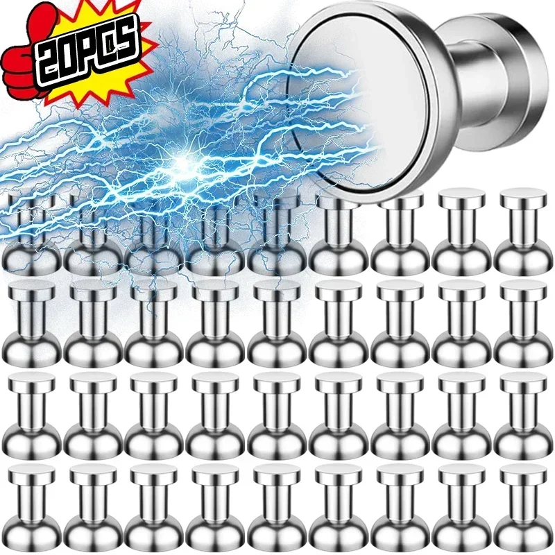 Neodymium Magnets Super Strong Magnetism Push Pin Refrigerator Kitchen Whiteboard Strong Magnetic Thumbtacks 20/2PCS