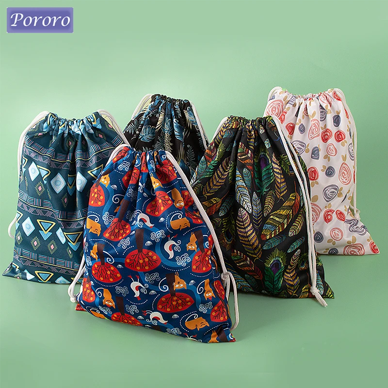 25*30cm Diaper Pouch Baby Diaper Bag String Pul Waterproof Bag Portable Cloth Nappy Wet Bag for Outdoor Baby Essentials Storage fashion string baby diaper bag printed flower travel outdoor nappy storage bag drawstring cosmetic pouch cotton mommy bag