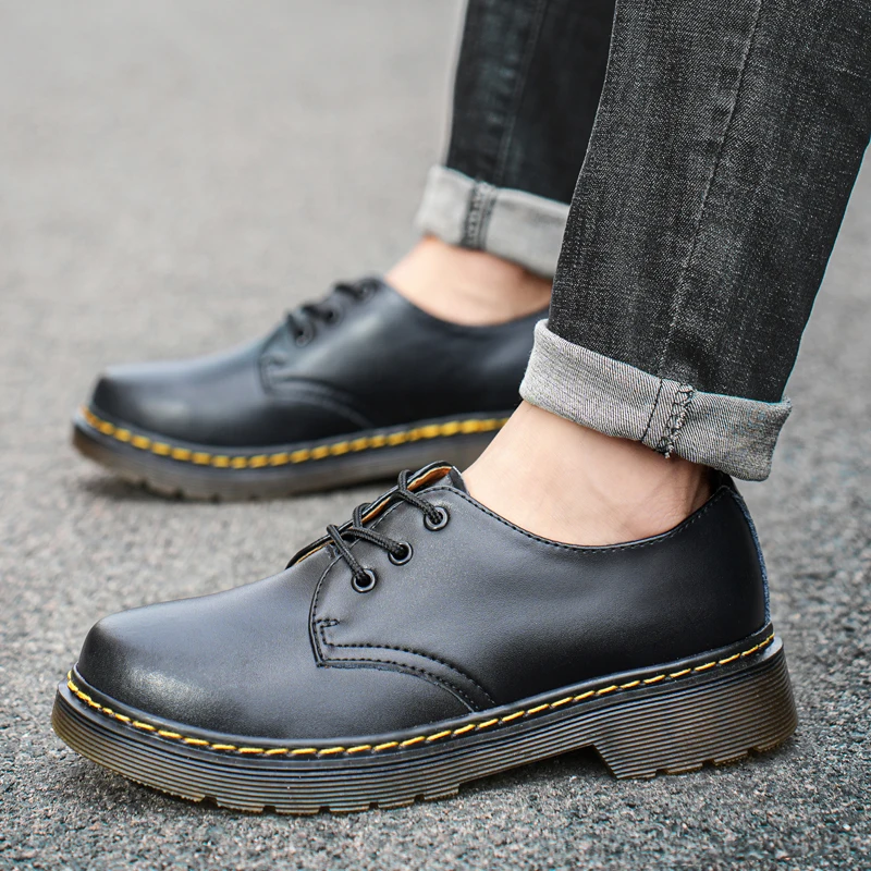 Spring New Thick Bottom Men's Shoes Outdoor Safety Beef Tendon Outsole Genuine Leather Work Shoes Casual Oxford Lace Up safety shoes mens shoes