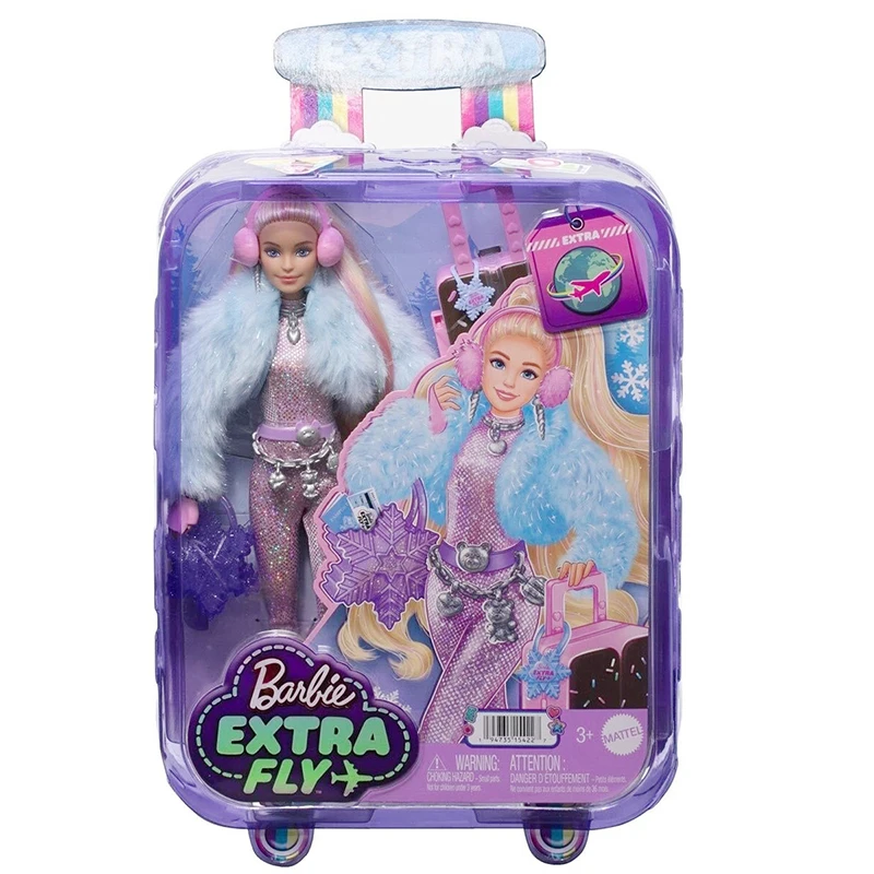 Boneca Barbie com Moda Safari, Mosca Barbie Extra, Roupa Animal Estampado  Rosa e Mala Rosa - Dular