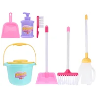 7 Pcs Cleaning Mopping Set Creative Toys Sweeping Kit Children’s Broom Small Plastic Tool Playthings 1