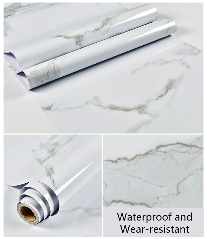 Sd92c3ac846ec44308e06f394a61821b2L Kitchen Wallpaper Contact Paper PVC Self Adhesive Waterproof Oil-proof Marble Wall Stickers Bathroom Countertop Home Improvement