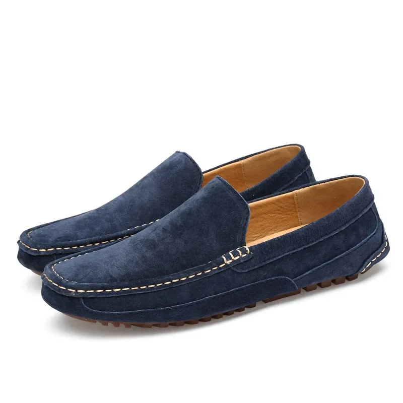 Suede Leather Man Loafers Luxury 2022 Casual Shoes For Men Boat Shoes Handmade Men Slipon Driving Shoes Male 2