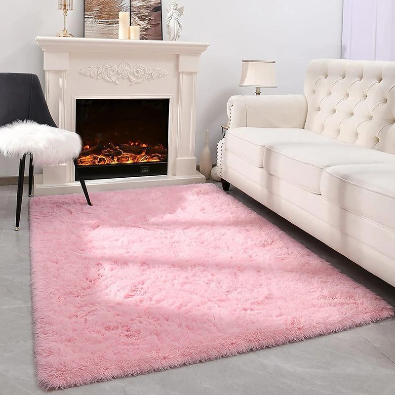 Pink Carpet Living Room Tie-dye Carpet Soft And Fluffy Room Mats large Size Living Kid's Bedroom Play Cushion