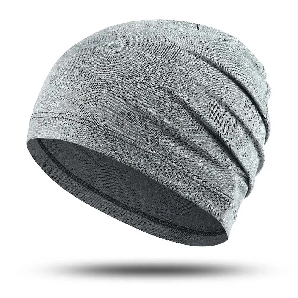 High Quality Dark Grey Headwear Bandana Cycling Sports Cold Cap Running Absorbent Breathable Hat Cycling Stacked Cap Thin Summer