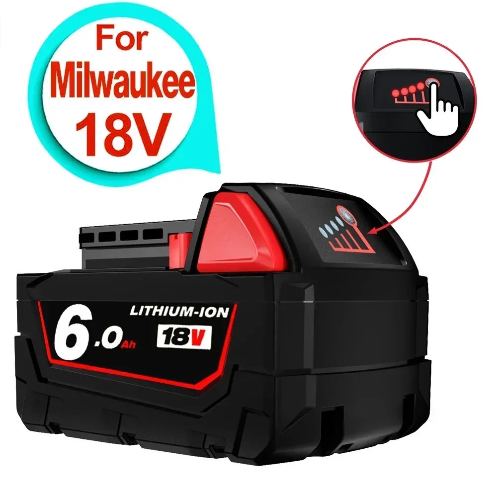 

Аккумуляторные батареи для Milwaukee M18B5 XC, литий-ионная батарея 18 В 9,0/6,0/12.0Ah, зарядное устройство для Milwaukee M18 12 В ~ 18 в