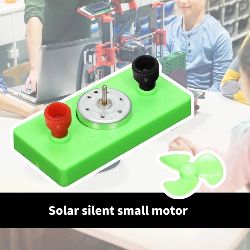 Small Solar Powered Mute Motor Educational Motor Fan Physics Electricity Experiment Supplies for School Classroom Use D2RC