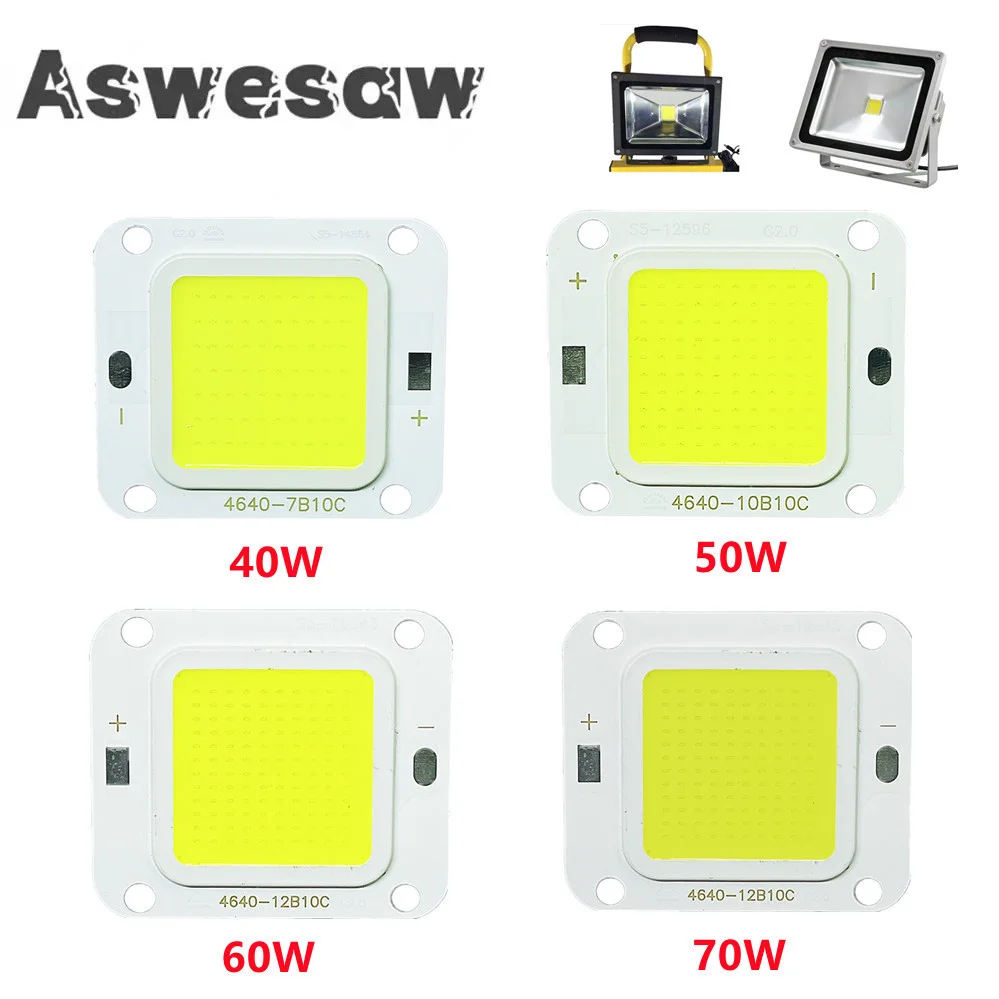 

LED COB Chip 40W 20W 10W Super Power 70W 60W 50W For DIY Floodlight Spotlight Bulbs Diode LED Ceiling Light Lamp Source White