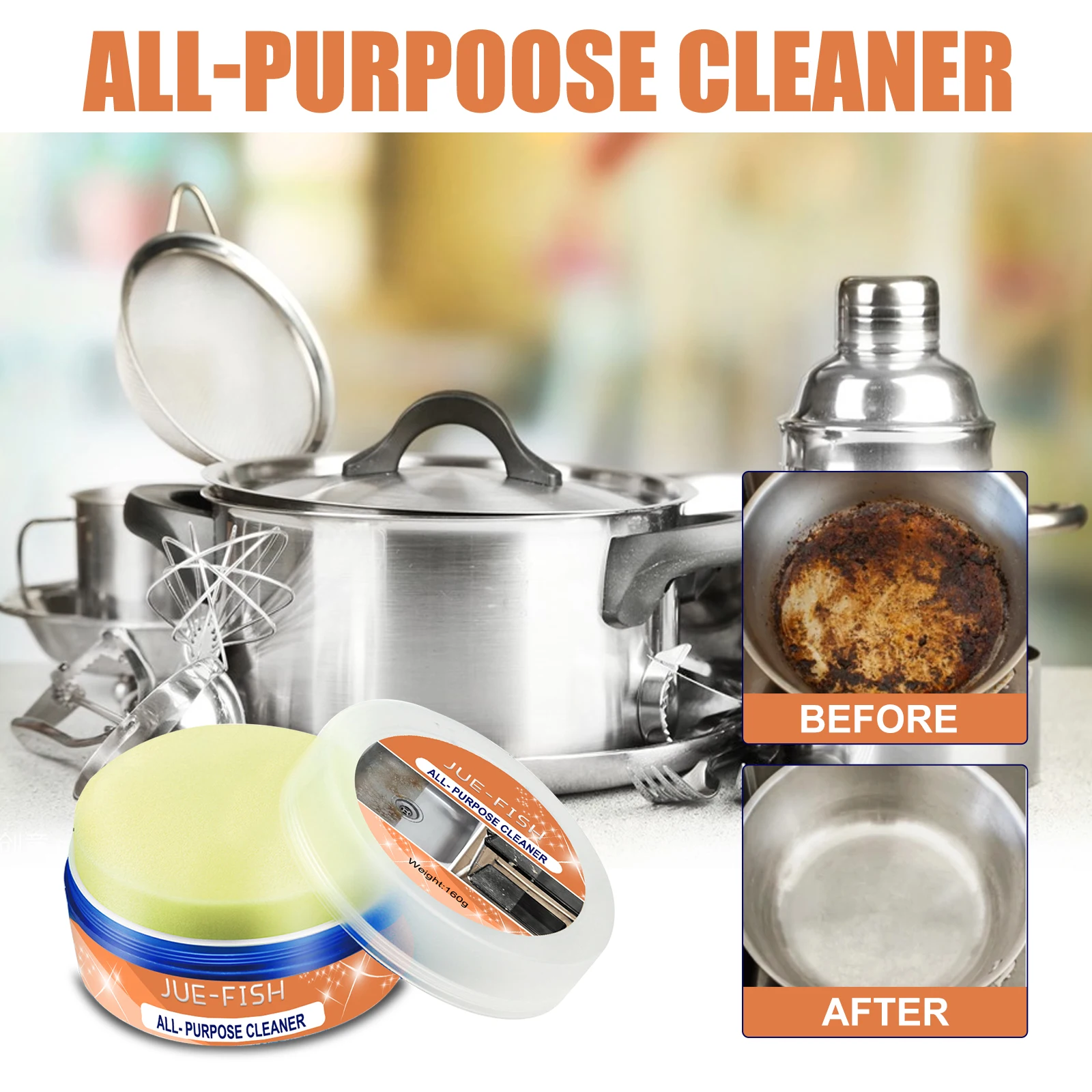 Description Picture 4 of itemJue-FisHeavy-Duty Kitchen All-Purpose Cleaner Cream - Soot Oil Grease Grime Remover for Hood Sink Oven - Bathroom Sink Degreaser