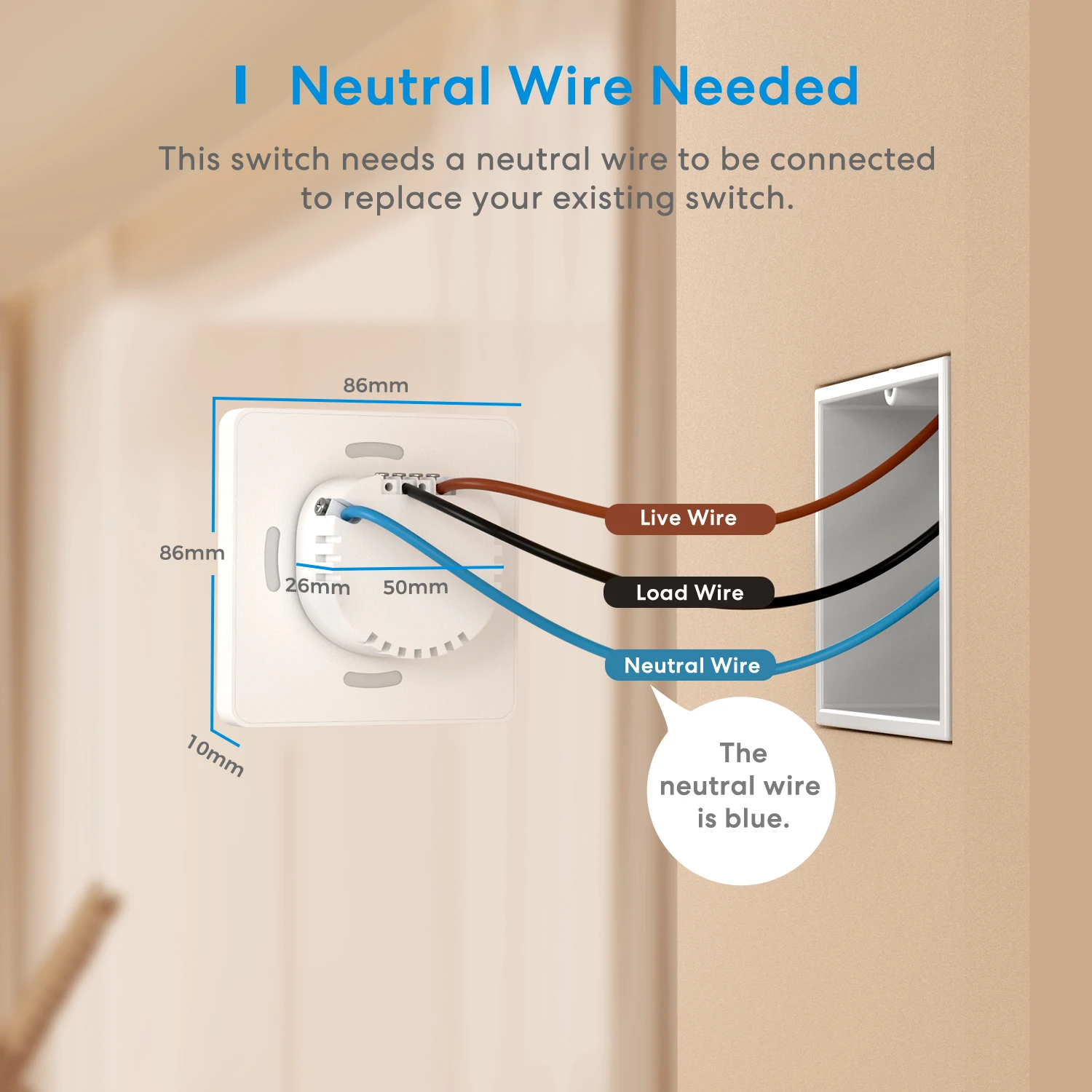 Meross Interrupteur WiFi pour Volet Roulant (FIL NEUTRE REQUIS