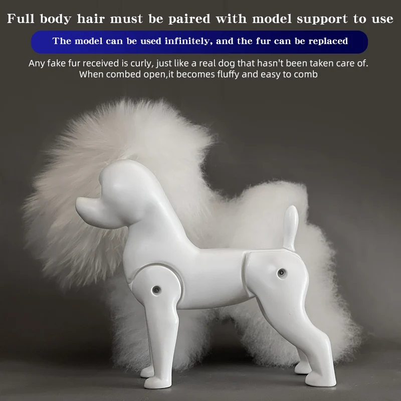 Bichon dog pet professional beauty simulation wig model practice special skeleton environmentally friendly PE material scissors