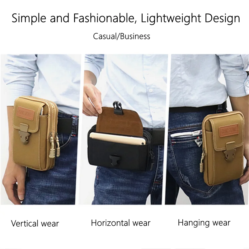 Waist Pack Outdoor Men Multifunction PU Leather Fanny Waist Bag Casual Cell Phone Purse Pocket Outdoor Travel Sport Belt Bum Pouch