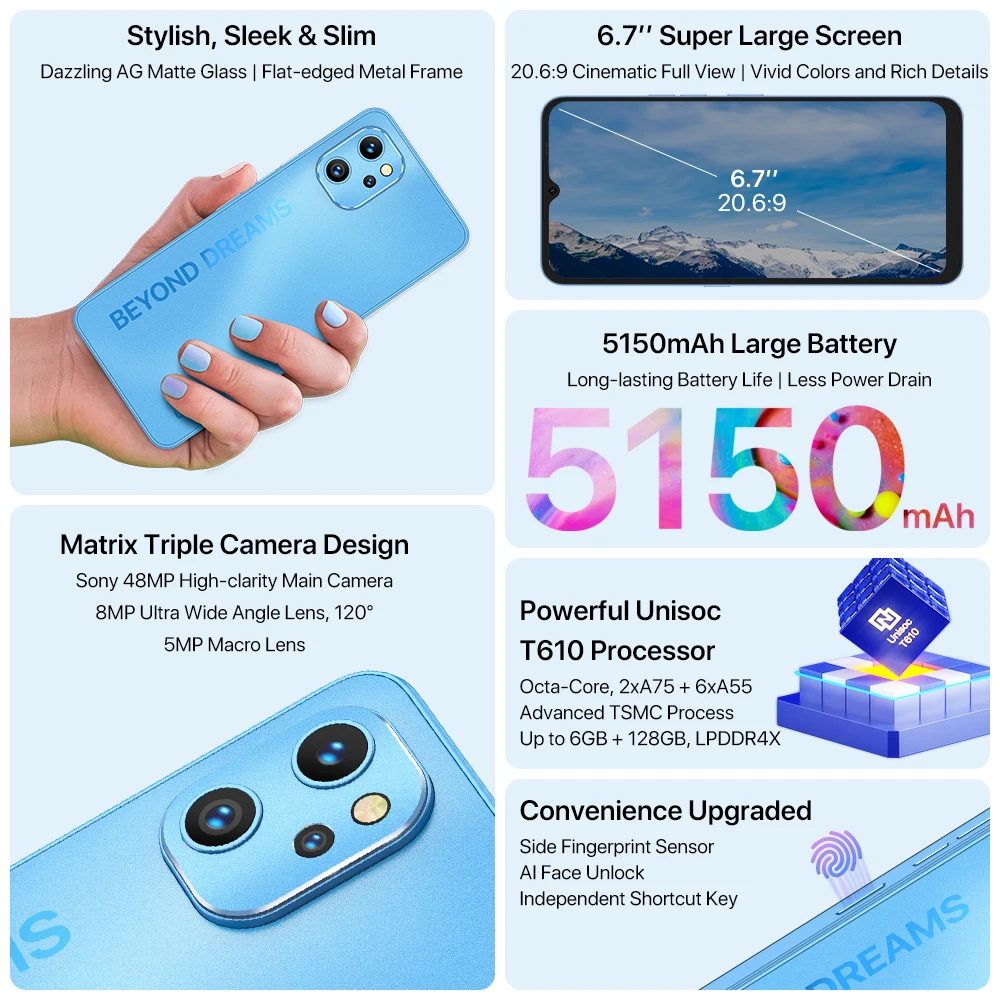 UMIDIGI A13 Pro Android Smartphone NFC 48MP AI Triple Camera 6GB 128GB 6.7" Full Display 5150mAh Global Version Cellphone 4