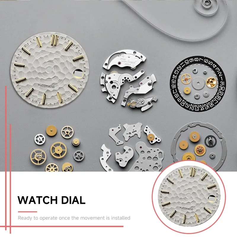 Enhanced Watch Dial with Green Luminous Accents - 28.5mm, Multicolor Options
