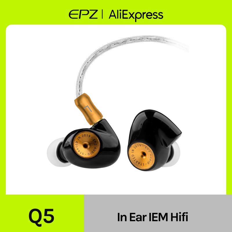 EPZ Q5 Earphones Wired HIFI Ceramic Carbon Nano Moving Coil IEM In Ear Monitor MMCX Detachable Cable Earbuds Gaming Headset