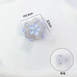 Trendy Blue DIY Handmade Bead Pens with Acrylic Craft Spacers - Chinese Style Accessories (Blue lucky flower small size)