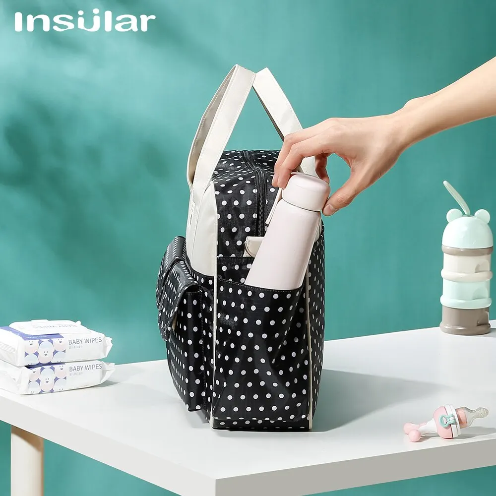 Fashion Print Diaper Tote Bag Baby Organizer Large Capacity Baby Nappy Bags for Mom Multifunction Travel Stroller Bag Baby Stuff 5